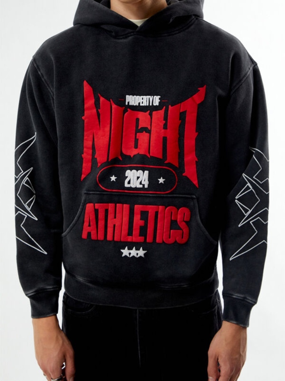 Pacsun Nightlab Black Washed Gym Hoodie size Large